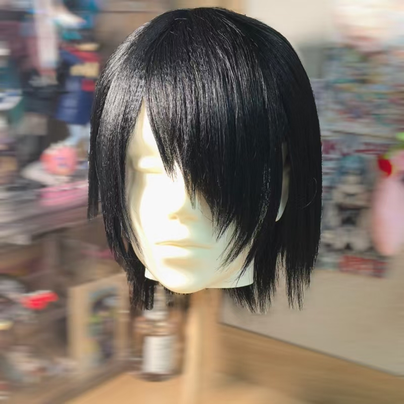 Wig Fiber Net - Anime Sasuke Boruto Cosplay-Perücke, schwarzes kurzes