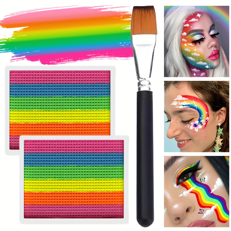 Cosplay Prop Paint - Regenbogen-Gesichts- und Körperbemalungsset, 2 Stück, geteilte