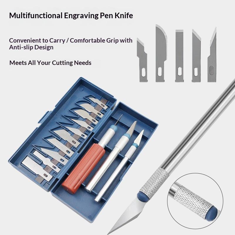 Craft Knife Set - 13-teiliges Multifunktions-Schneidemesser-Set mit Aufbewahrungskoffer, sortierte Klingen
