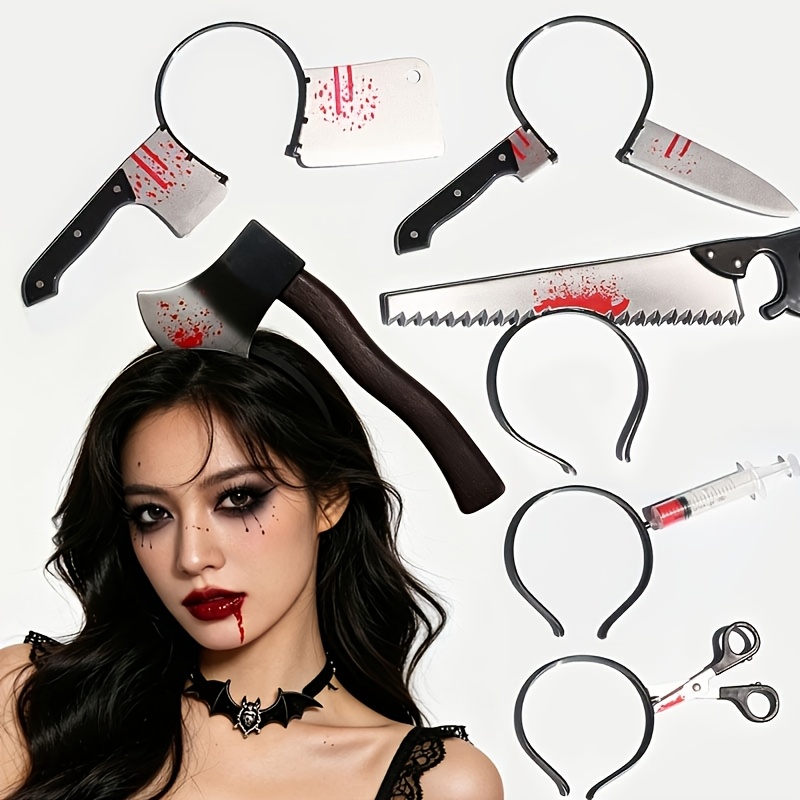 Cosplay Prop Axe - Halloween-Dekoration: Künstliche blutige Axt, Säge, Messer,