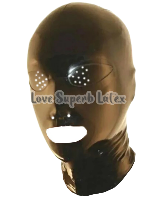 Cosplay Prop Paint - Herren-Halloween-Cosplay-Kostüm-Requisiten: Latex-Kapuzenmaske mit Reißverschluss, Pin-Augen und