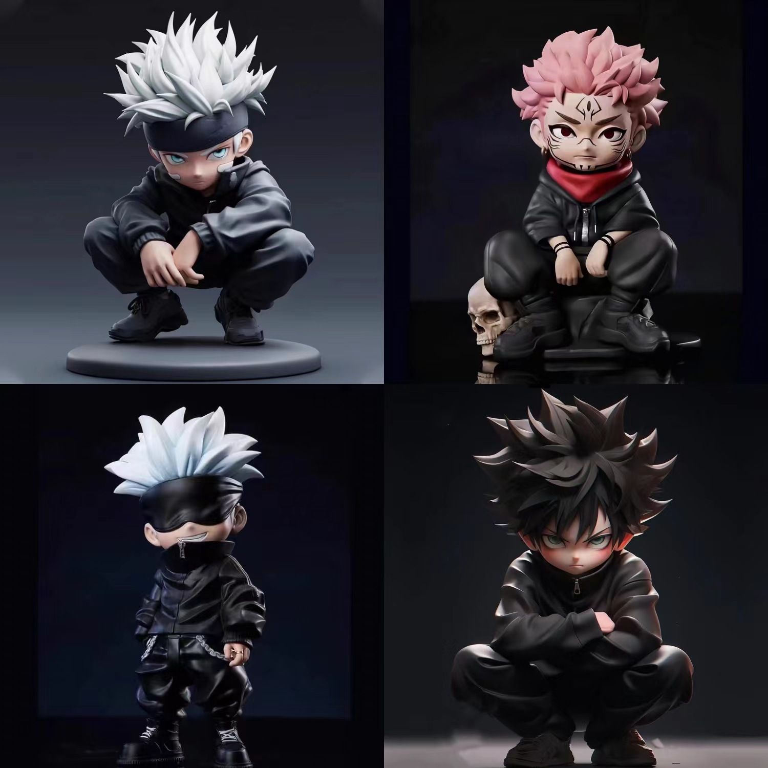 Cosplay Prop Display - Jujutsu Kaisen Figur - kniender Satoru