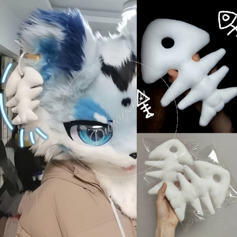 Plüsch-Fischgräten-Schlüsselan – Fishbones Cosplay Prop Bewertung und Preis