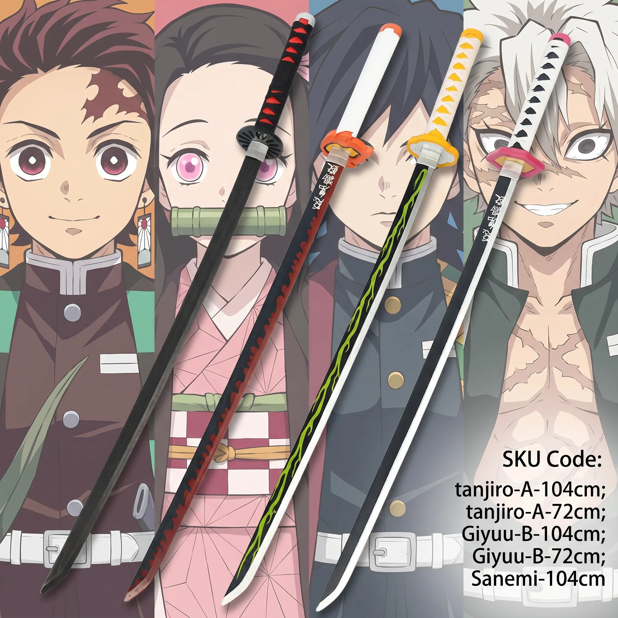 72 104cm Demon Slayer Katana T – Cosplay Prop Display Bewertung und Preis