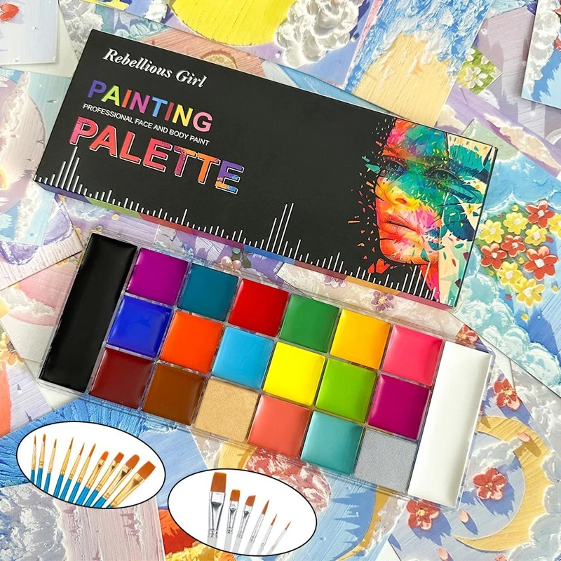 20 Farben Gesicht Körper Ölgem – Cosplay Prop Paint Bewertung und Preis