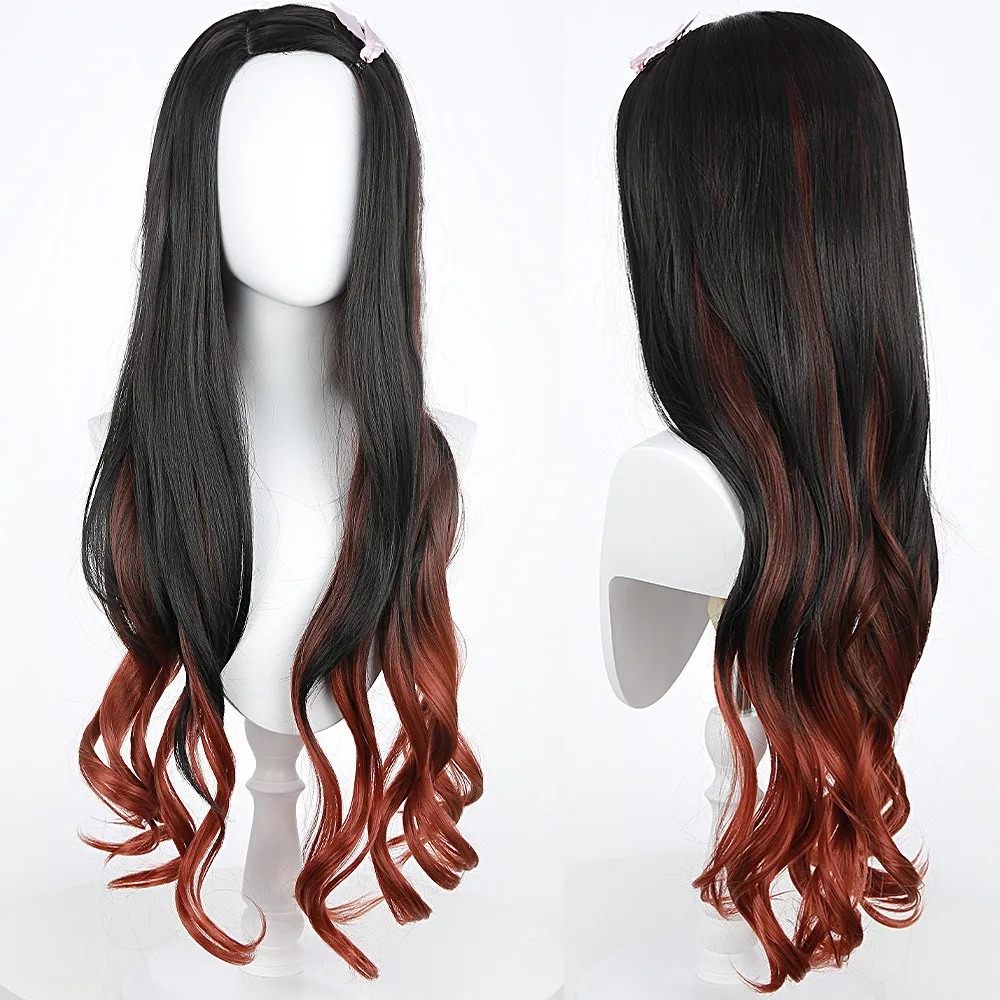 Schwarze Dunkelrote Farbverlau – Wig Fiber Net Bewertung und Preis