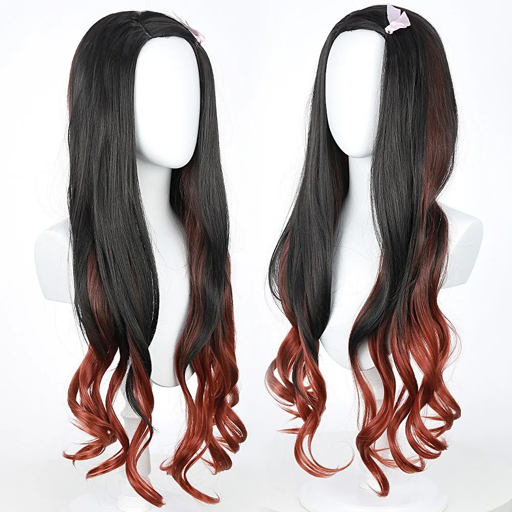 Schwarze Dunkelrote Farbverlau – Wig Fiber Net Bewertung und Preis